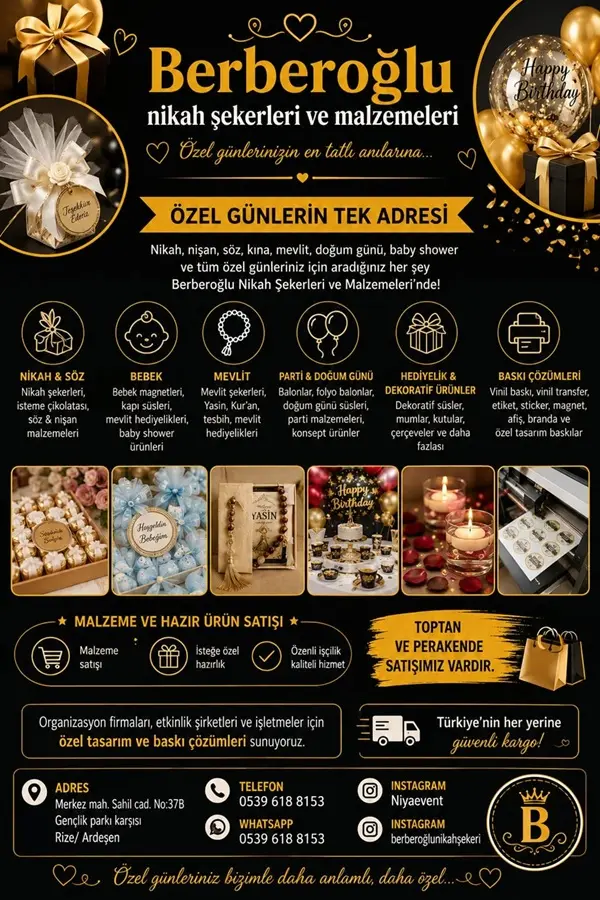 BERBEROĞLU NİKAH ŞEKERLERİ  HİZMETİNİZ'DE